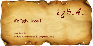 Ágh Axel névjegykártya