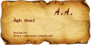 Ágh Axel névjegykártya